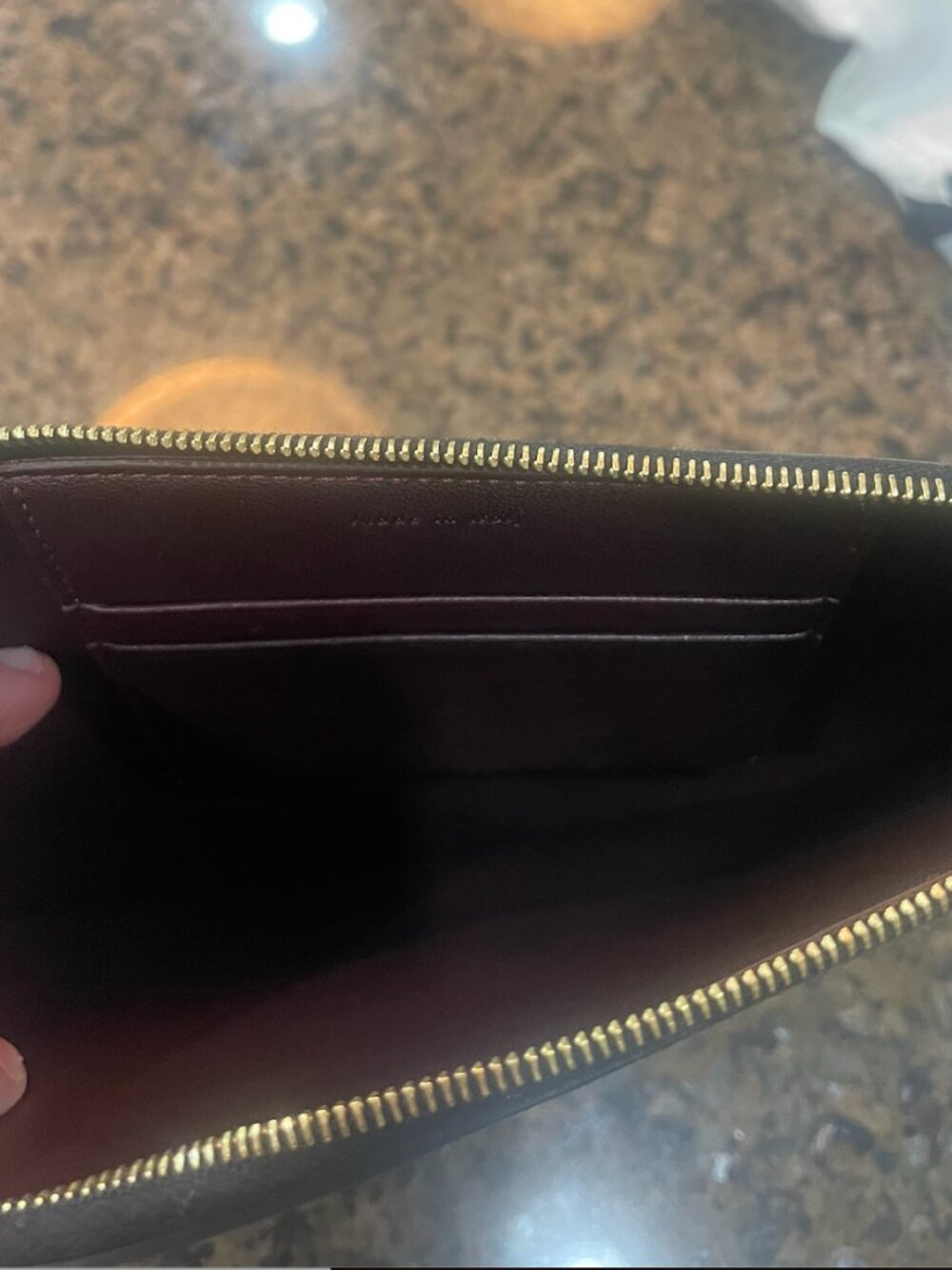 Purple leather Céline Spazzolato clutch - Picture 3 of 3